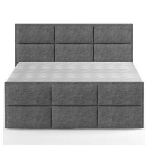 Postel boxspring MELVA grafitová, 180x200 cm