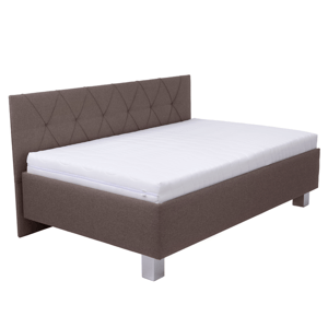 Čalouněná postel s bočním čelem AFRODITE hnědá, 120x200 cm
