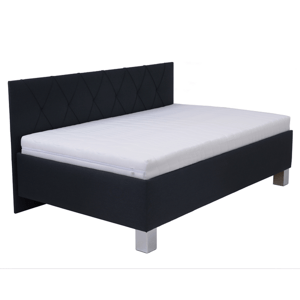Čalouněná postel s bočním čelem AFRODITE černá, 120x200 cm