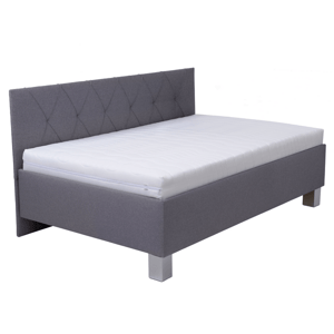 Čalouněná postel s bočním čelem AFRODITE šedá, 90x200 cm
