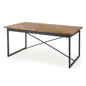 Jídelní stůl OLVORU dub medový/černá