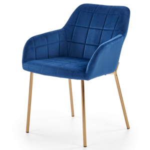 Jídelní židle SCK-306 tmavě modrá/zlatá