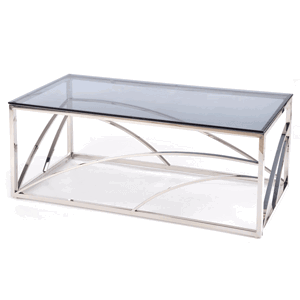 Konferenční stolek ENAVIRSI kouřová/stříbrná