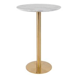 Barový stůl BULZONU bílý mramor/zlatá