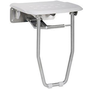 Bemeta Design Sklopné sprchové sedátko s nohou, nerez, plast bílý - 205125035