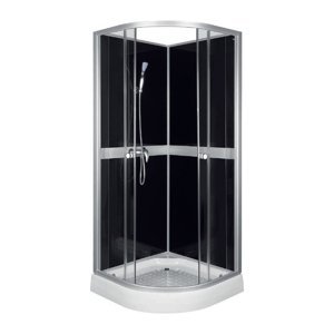 BPS-koupelny Sprchový box čtvrtkruhový NV-Cessla 90 B, 90x90 černý