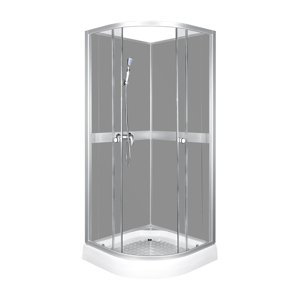 BPS-koupelny Sprchový box čtvrtkruhový NV-Cessla 90 G, 90x90 šedý