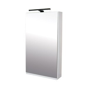 BPS-koupelny Zrcadlová skříňka závěsná Atica 50 ZS LED-B s osvětlením Any LED 30 B, černá