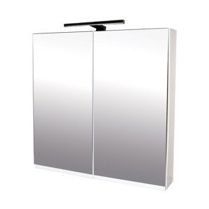 BPS-koupelny Zrcadlová skříňka závěsná Atica 80 ZS LED-B s osvětlením Any LED 30 B, černá