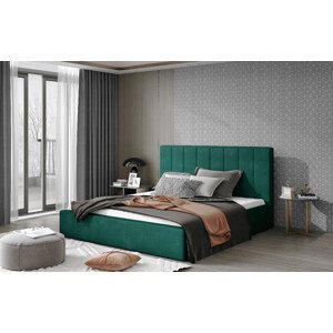 Eltap Čalouněná postel Audrey dřevěný rám Materiál potahu: Kronos 19 - tmavě zelená, Rozměr: 160x200