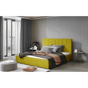 Eltap Čalouněná postel Audrey dřevěný rám Materiál potahu: Omega 68 - žlutá, Rozměr: 140x200