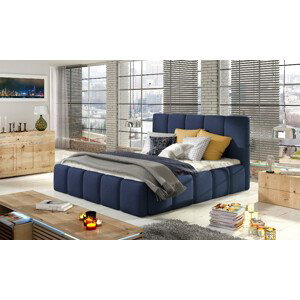 Eltap Čalouněná postel Edvige dřevěný rám Materiál potahu: Ontario 81 - tmavě modrá, Rozměr: 160x200