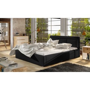 Eltap Čalouněná postel Belluno dřevěný rám Materiál potahu: Soft 11 - černá, Rozměr: 140x200