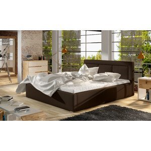 Eltap Čalouněná postel Belluno dřevěný rám Materiál potahu: Soft 66 - tmavě hnědá, Rozměr: 140x200