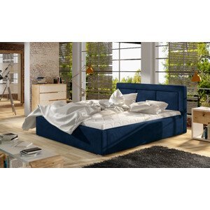 Eltap Čalouněná postel Belluno dřevěný rám Materiál potahu: Kronos 09 - tmavě modrá, Rozměr: 140x200