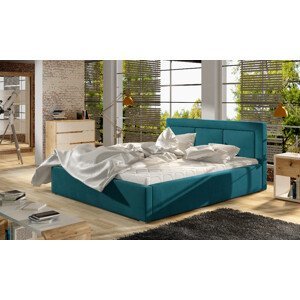 Eltap Čalouněná postel Belluno dřevěný rám Materiál potahu: Mat Velvet 75 - modrá, Rozměr: 140x200