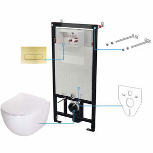 Deante WC set Peonia 6v1, podomítkový systém + toaleta - CDER6ZPW