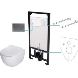 Deante WC set Peonia 6v1, podomítkový systém + toaleta - CDET6ZPW