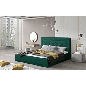 Eltap Čalouněná postel Cloe s úložným prostorem Materiál potahu: Kronos 19 - tmavě zelená, Rozměr: 140x200