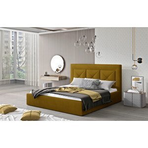 Eltap Čalouněná postel Cloe s úložným prostorem Materiál potahu: Monolith 48 - žlutá, Rozměr: 160x200