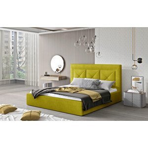 Eltap Čalouněná postel Cloe s úložným prostorem Materiál potahu: Omega 68 - žlutá, Rozměr: 180x200