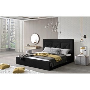Eltap Čalouněná postel Cloe s úložným prostorem Materiál potahu: Sawana 14 - černá, Rozměr: 160x200