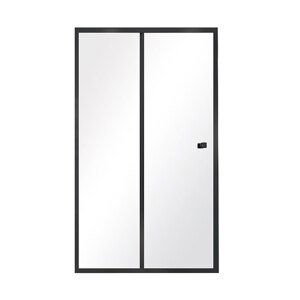 Besco Posuvné sprchové dveře DUO SLIDE BLACK 100x195 (110x195, 120x195, 130x195 ) pro instalaci do niky Varianta: šířka: 140 cm, orientace: Univerzální, kód produktu: DUO SLIDE BLACK 140 T, DDSB-140, profily: černá, výplň: transparent