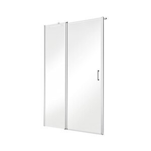 Besco Jednokřídlé sprchové dveře EXO-C 100x190 (110x190, 120x190) pro instalaci do niky Varianta: šířka: 100 cm, orientace: Univerzální, kód produktu: EXO-C 100 T, EC-100-190C, profily: chrom, výplň: transparent