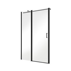 Besco Jednokřídlé sprchové dveře EXO-C BLACK 100x190 (110x190, 120x190) pro instalaci do niky Varianta: šířka: 100 cm, orientace: Univerzální, kód produktu: EXO-C BLACK 100 T, ECB-100-190C, profily: černá, výplň: transparent