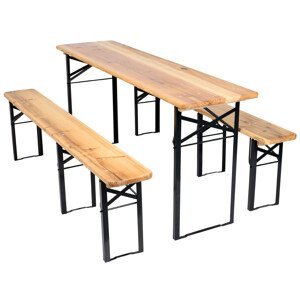 Comodo Sada stolu z oceli a dřeva + 2 lavice 170 cm