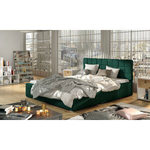 Eltap Čalouněná postel Grand s úložným prostorem Materiál potahu: Kronos 19 - tmavě zelená, Rozměr: 140x200