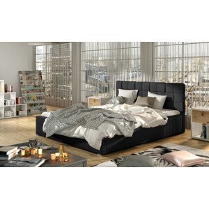 Eltap Čalouněná postel Grand s úložným prostorem Materiál potahu: Soft 11 - černá, Rozměr: 140x200