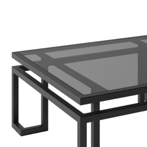 Four Dukes Zahradní hybridní set stolu s kovovými houpačkami pro 8 osob Materiál stolu: Sklo antisol - grafit