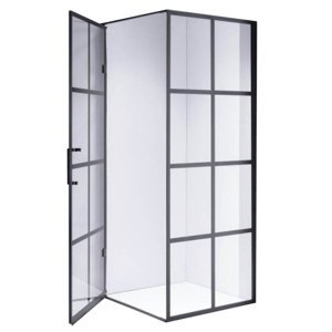 BPS-koupelny Čtvercový sprchový kout HYD-SK10A 90x90 černá/transparent
