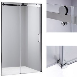 BPS-koupelny Posuvné sprchové dveře HYD-PD03 110 chrom/transparent pro instalaci do niky