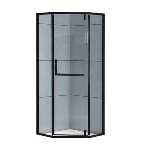 BPS-koupelny Pětiúhelníkový sprchový kout HYD-PK4026 90x90 černá/transparent