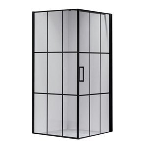 BPS-koupelny Čtvercový sprchový kout HYD-SK13 90x90 černá/transparent