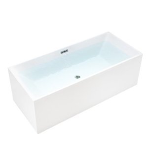 BPS-koupelny Volně stojící akrylátová vana HYD-SAN507B 160x75 bílá, odtokový komplet chrom