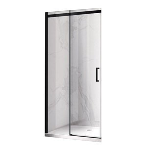 BPS-koupelny Posuvné sprchové dveře HYD-PD09 110 černá/transparent pro instalaci do niky