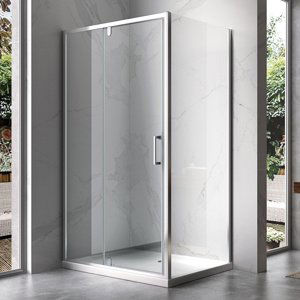 BPS-koupelny Obdélníkový sprchový kout HYD-OK06 100x80 chrom/transparent