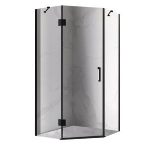 BPS-koupelny Pětiúhelníkový sprchový kout HYD-PK10 90x90 černá/transparent