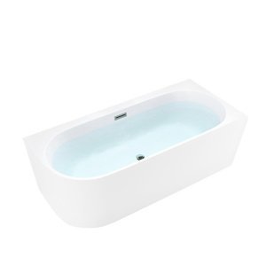 BPS-koupelny Volně stojící rohová akrylátová vana HYD-MER509C pravá 160x75 bílá, odtokový komplet chrom