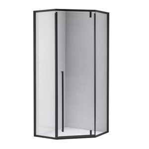 BPS-koupelny Pětiúhelníkový sprchový kout HYD-PK07 90x90 černá/transparent