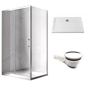 BPS-koupelny Obdélníkový sprchový kout HYD-OK104C 120x90 chrom/transparent + vanička HYD-OSV-ST04C bílá