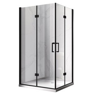 BPS-koupelny Obdélníkový sprchový kout HYD-OK122 100x80 černá/transparent