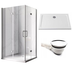 BPS-koupelny Obdélníkový sprchový kout HYD-OK13A 100x90 chrom/transparent + vanička HYD-OSV-ST04A bílá
