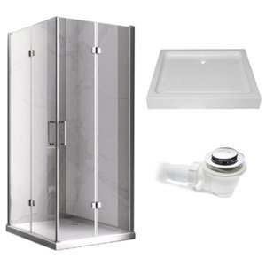 BPS-koupelny Obdélníkový sprchový kout HYD-OK12A 90x80 chrom/transparent + vanička HYD-OSV-SXL03B bílá