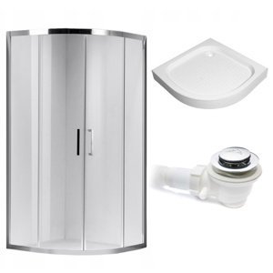 BPS-koupelny Pětiúhelníkový sprchový kout HYD-PK101B 90x90 cm chrom/transparent + vanička HYD-PSV-SXL01B bílá