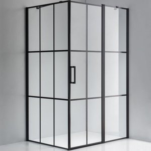 BPS-koupelny Obdélníkový sprchový kout HYD-OK02MB 100x80 černá/transparent