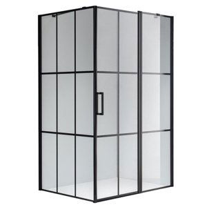 BPS-koupelny Obdélníkový sprchový kout HYD-OK02MB 120x90 černá/transparent